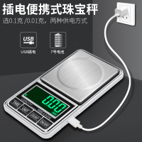 便携迷你珠宝秤时光旧巷微型电子称0.01g高精准口袋茶叶秤 100g/0.01g+电源线+电池+皮套+校正砝码[插电/电