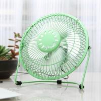 360°旋转六寸铁艺迷你风扇USB连接电脑桌面风扇夏季微型铝叶电扇 六寸风扇绿色