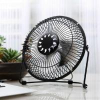 360°旋转六寸铁艺迷你风扇USB连接电脑桌面风扇夏季微型铝叶电扇 六寸风扇黑色