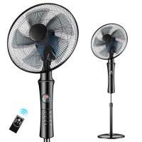 电风扇时光旧巷落地扇声控语音家用台式工业台扇立式餐厅宿舍电扇大 标准版小五叶扇叶(加三米延长线)