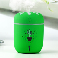喷雾加湿器时光旧巷迷你小型空调房办公室桌面空气 可爱少女大雾量迷你 小甘菊加湿器-绿色