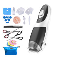 自动吸发时光旧巷理发器 婴儿剃头防水宝宝家用儿童充电新款 吸发黑色+礼包