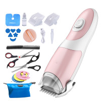 自动吸发时光旧巷理发器 婴儿剃头防水宝宝家用儿童充电新款 吸发粉色+礼包