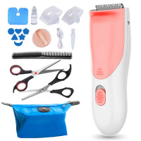 时光旧巷婴儿理发器超 儿童剃头吸发宝宝家用电推剪胎毛自己剪 基础版-标配吸发理发器[樱花粉]+大礼包