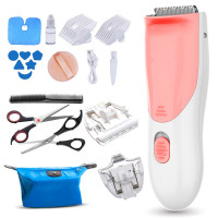 时光旧巷婴儿理发器超 儿童剃头吸发宝宝家用电推剪胎毛自己 基础版-标配吸发理发器[樱花粉]+大礼包+刻字刀头+备用刀头