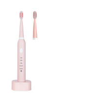 电动牙刷时光旧巷充电智能成人儿童声波自动软毛防水OEM加工 粉色+2刷头(5档调节)座充