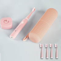 超声波时光旧巷软毛电动牙刷抖音充电式成人儿童智能懒人防水洁齿 梦幻粉智能座充四刷头加收纳盒