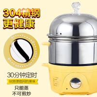 煮蛋器自动断电家用黄金蛋304煎蒸蛋器双层炖蛋宿舍定时开关 蒸蛋器-304