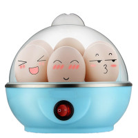 煮蛋器蒸蛋器自动断电黄金蛋迷你蒸鸡蛋羹小型炖蛋家用煮蛋机 蓝色单层+量杯