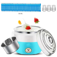 亏本自制机玻璃益生菌黄金蛋自制1L内胆酸奶分杯菌粉 不锈钢内胆+3个分杯