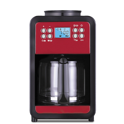 家用全自动小型咖啡机黄金蛋美式滴漏咖啡研磨一体机大容量 红色
