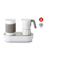 胶囊咖啡机黄金蛋奶泡一体机PLUS版花式咖啡壶意式摩卡壶套装 典雅白