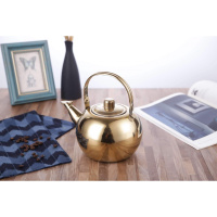摆放普通1l耐热茶壶野营盖子耐高温时光旧巷泡茶提手旅行野外烧水户外客厅 玲珑壶14cm金色(1L)2-3人使用