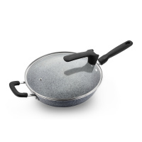 锅具麦饭石无油烟不沾锅时光旧巷天然健康炒锅 30cm