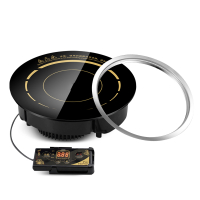 火锅电磁炉黄金蛋圆形商用嵌入式镶嵌式大功率火锅店饭店专用3000瓦 线控+平嵌钢圈