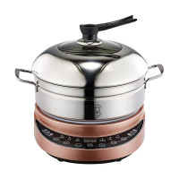海鲜蒸汽锅黄金蛋多功能电蒸锅电火锅炖锅家用电热锅分体锅蒸汽锅 香槟金