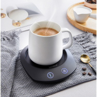 恒温暖杯器时光旧巷保温杯垫 暖暖杯电加热底座 热牛奶55度调温 时尚黑配马克杯(无图案)(含盖子勺子)