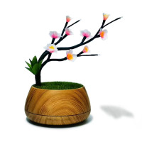 新款香薰过滤创意加湿器时光旧巷喷雾带蓝牙音响灯光智能家用桌面摆件送礼 木纹色桃花送纯植物精油四瓶
