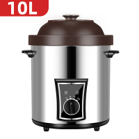 紫砂锅红陶黄金蛋电砂锅商用大容量煮粥煲汤锅家用电炖锅10L10L砂锅(银白色)(送礼品)