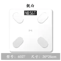 体脂秤时光旧巷家用成人精准电子秤人体秤智能体重秤测脂 6027(26*26)皓月白 光能充电