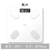 体脂秤时光旧巷家用成人精准电子秤人体秤智能体重秤测脂 6027(26*26)皓月白 电池