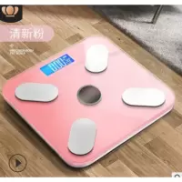 体脂秤时光旧巷家用成人精准电子秤人体秤智能体重秤测脂 太阳能充电款(26*26)玫瑰金 光能充电