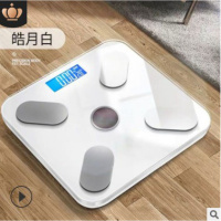 体脂秤时光旧巷家用成人精准电子秤人体秤智能体重秤测脂 太阳能充电款(26*26)皓月白 光能充电