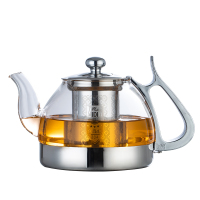 电磁炉黄金蛋专用茶壶平底茶具加厚耐热玻璃烧水壶加热单壶大容量煮茶器 亮典1011A(800ml)单壶