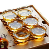 玻璃茶壶黄金蛋侧把电陶炉小青柑专用茶具办公室小黑茶泡茶器煮茶壶茶器 玉兰杯6只