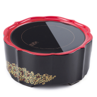 电陶炉煮茶器黄金蛋  家用迷你小型台式泡茶炉漆器炝金 犀皮-四合如意