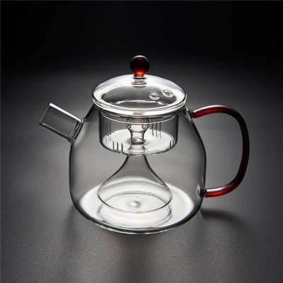 提梁玻璃煮茶壶电陶炉黄金蛋 煮茶器小型家用玻璃烧水壶电陶茶炉 红把蒸茶壶