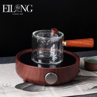 电陶炉茶炉黄金蛋烧水壶感温耐热提梁玻璃泡茶蒸煮茶器家用套装 胡桃木+送侧把壶