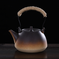 电陶壶黄金蛋粗陶陶瓷提梁茶壶家用茶具泡茶功夫烧水壶煮茶器电陶炉茶炉 如意提梁壶