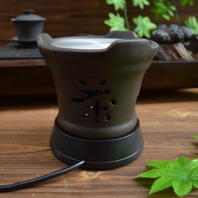 电陶炉黄金蛋茶炉 家用陶瓷泡茶小型玻璃壶花茶泡茶壶煮茶器电热茶炉 黑色底炉