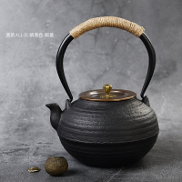 老岩泥沧海烂石电陶茶炉黄金蛋煮茶器铸铁壶小型茶壶电陶炉银壶铜 套装价:黑筋丸铜盖版