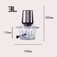 绞肉机时光旧巷家用电动多功能搅拌料理机辣椒打馅碎菜搅蒜泥器小型 [3升玻璃杯]双开关送4片刀