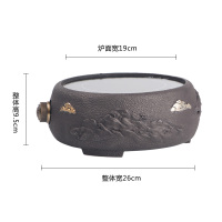 纯手工铸铁壶泡茶烧水黄金蛋 家用煮茶器银壶小型茶炉茶具 神童问鹤炉(鎏金)