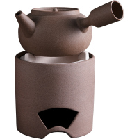 茶火炭炉碳炉风炉小火炉木炭黄金蛋煮茶器粗陶烧水碳火煮茶炉子 粗陶扇口炭炉+侧把岩泥壶