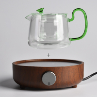 台湾茶具电陶炉黄金蛋家用简约速茶炉迷你小型煮茶器小钢炮 胡桃木(送壶)