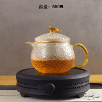 电陶炉电淘黄金蛋煮茶炉小型茶炉玻璃壶铁壶烧水泡茶炉煮茶器 无辐射 锤纹西施壶+黑色电陶炉