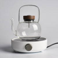 台湾茶具电陶炉黄金蛋家用简约速茶炉迷你小型煮茶器小钢炮 典雅白+宜龙提梁煮茶壶