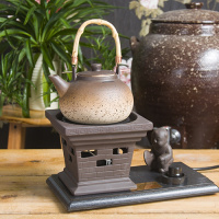 陶瓷煮茶器黄金蛋黑茶煮茶壶侧把茶壶电热茶炉茶具烧水电陶炉普洱泡茶器 方炉——防爆小提