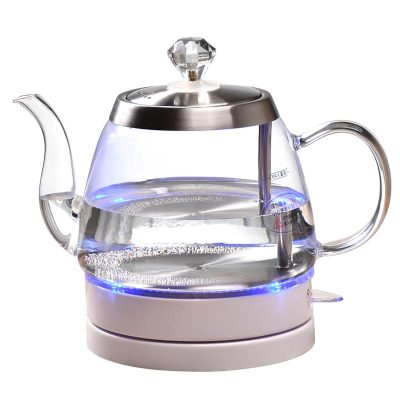 玻璃烧水壶家用迷小型电茶壶黄金蛋煮茶透明泡茶长嘴保温电热水壶 白色
