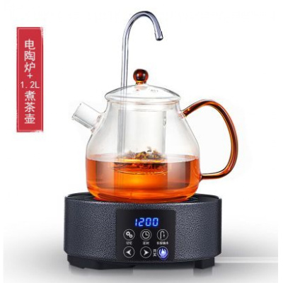 电陶茶炉全自动上水茶炉煮茶炉黄金蛋烧水炉电磁炉自动断电茶器 天蓝色