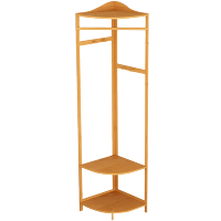 单爱 转角衣帽架卧室置物架楠竹衣服架子简约现代客厅挂衣架落地