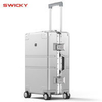 瑞士SWICKY瑞驰铝框拉杆箱万向轮20英寸时尚登机箱24寸26寸行李箱男女士密码箱商务出差旅行通用