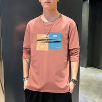 蓝缕金(LANLVJIN)男士T恤春秋季纯棉圆领体恤青年套头薄款长袖印花上衣韩版帅气学生男装衣服2020新品