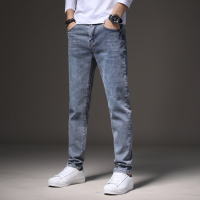 蓝缕金(LANLVJIN)男士牛仔裤秋季2021新品水洗弹力裤青年棉混纺直筒长裤韩版休闲男裤子