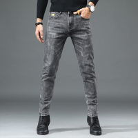 蓝缕金(LANLVJIN)男士牛仔裤春季2022新品水洗棉混纺弹力修身裤中青年合体直筒长裤子韩版休闲男裤子