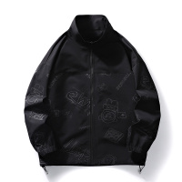 蓝缕金(LANLVJIN)男士夹克春季2022新品立领宽松拼接外套青少年收口袖印花夹克衫韩版休闲薄款上衣男装